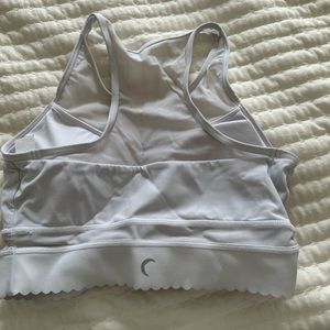 White cropped zyia sports bra